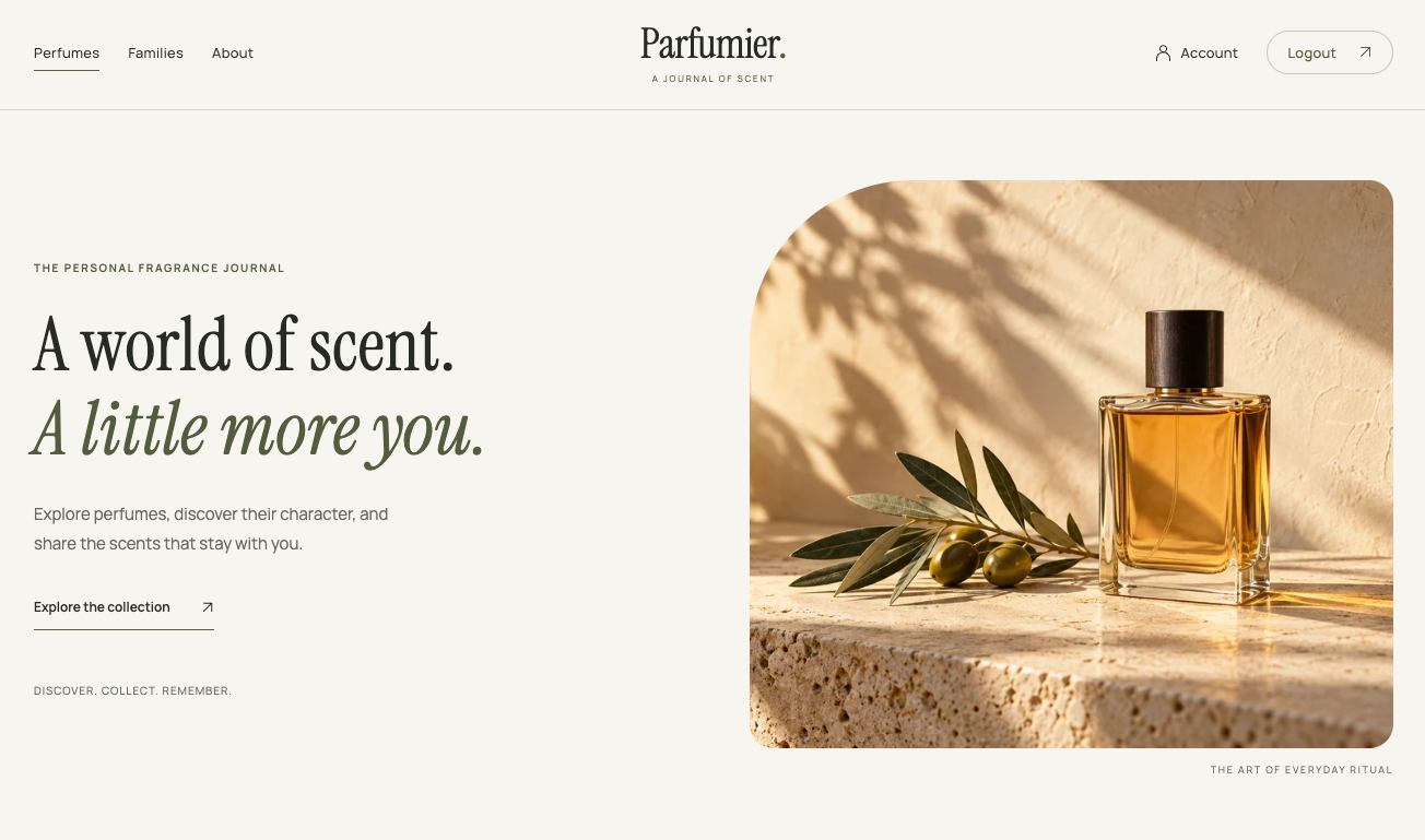 Parfumier website preview